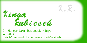 kinga rubicsek business card